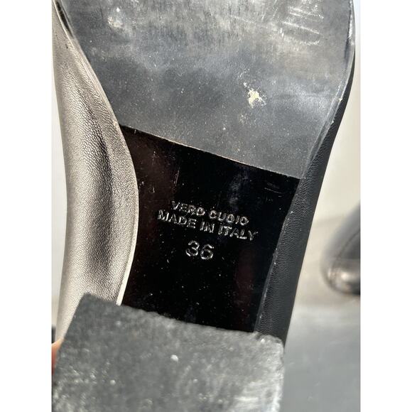 Vero Cuoio Women's Leather Boots leopard Tall Black Size 36 EU Made In Italy - Picture 3 of 6